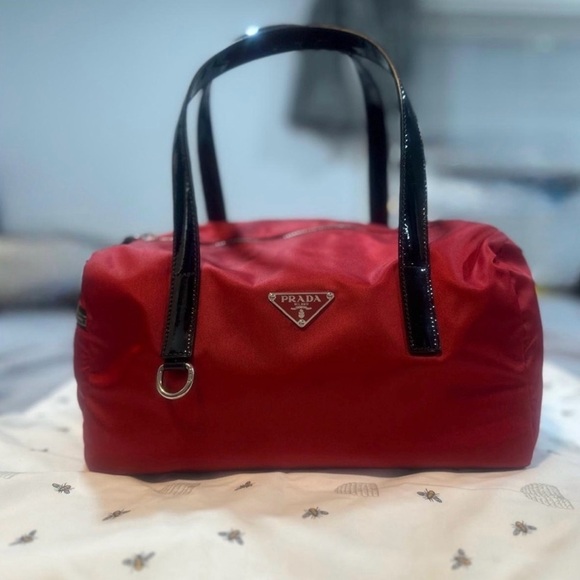 Prada Handbags - Prada Women's Red and Black Bag